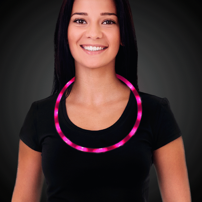 Neon Pink LED Rechargeable Necklace