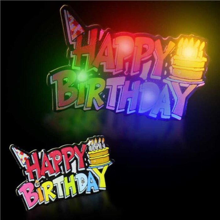 LED Happy Birthday Blinkies (Per 12 Pack)