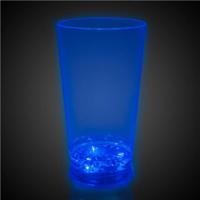 LED Blue 16 oz Pint Glass
