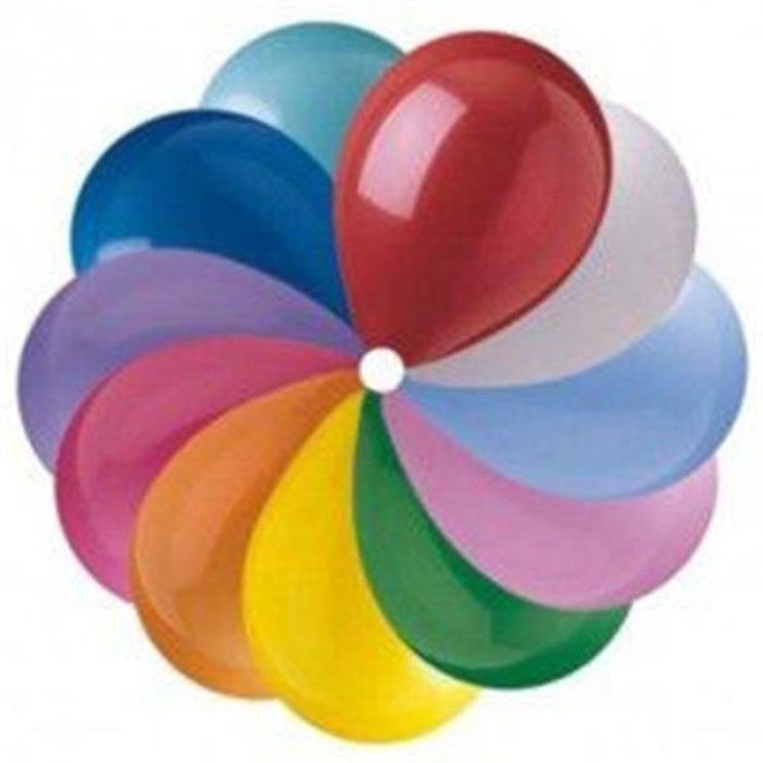 Assorted Color Latex 12" Balloons (Per 100 pack)