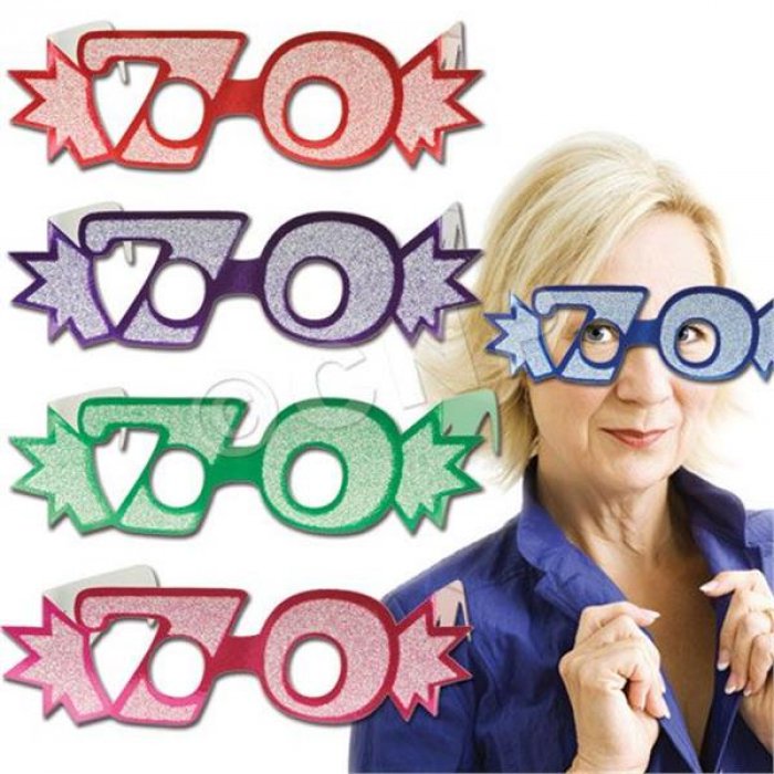 70 Glitter Foil Glasses (Per 25 pack)
