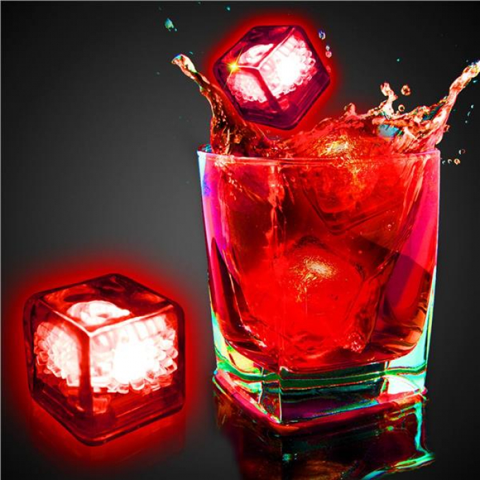 Red Liquid Activated Light Up Ice Cubes Per 12 pack