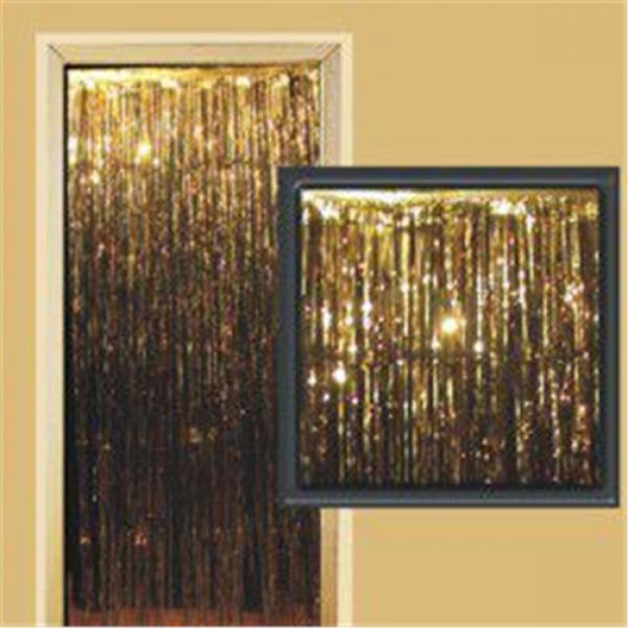 Gold Metallic Fringed Door Curtain