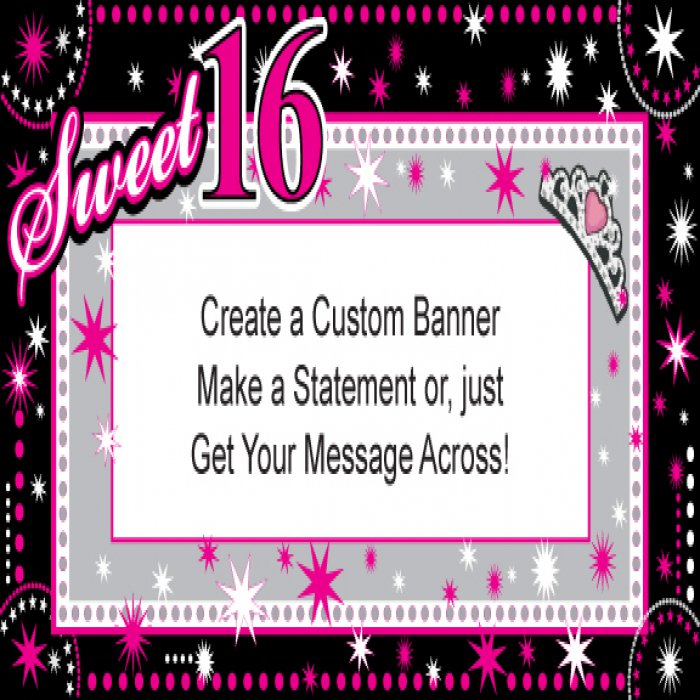 Sweet 16 Custom Banner - 12 x 24