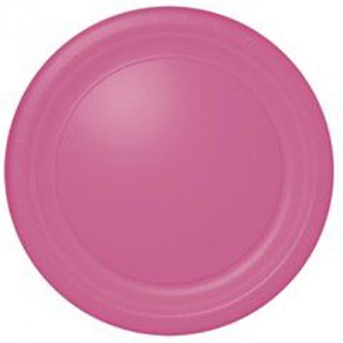 Neon Pink 10 1/2" Paper Plates (Per unit of 20)