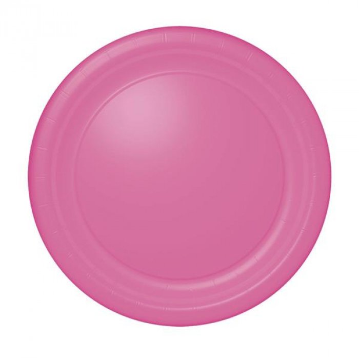 Neon Pink 7" Paper Plates (Per Unit of 20)