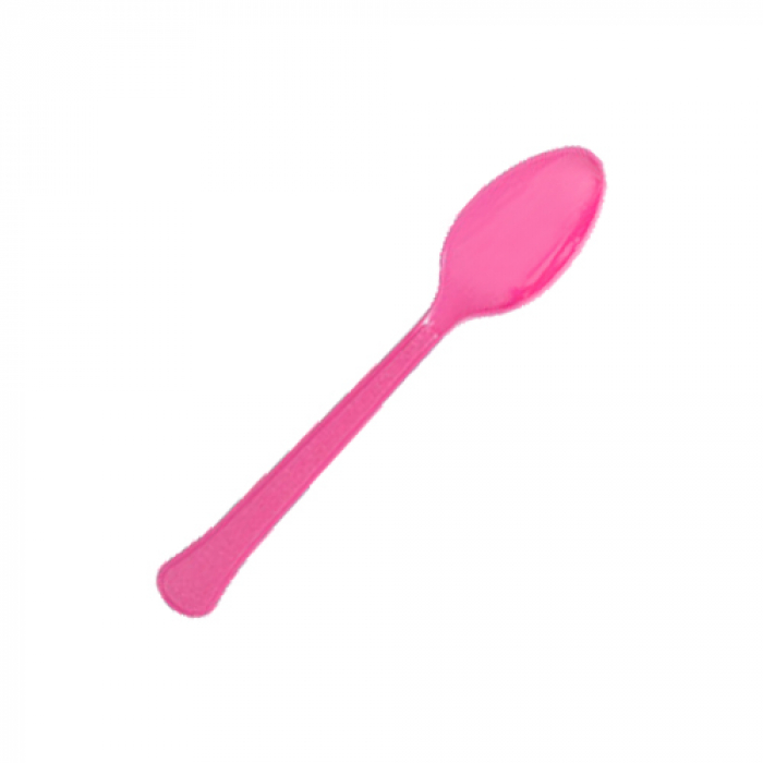 Hot Pink Plastic Spoons (Per 48 pack)