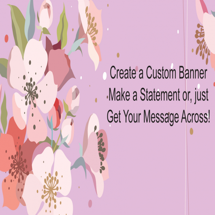 Pink Flowers Custom Banner - 24 x 48