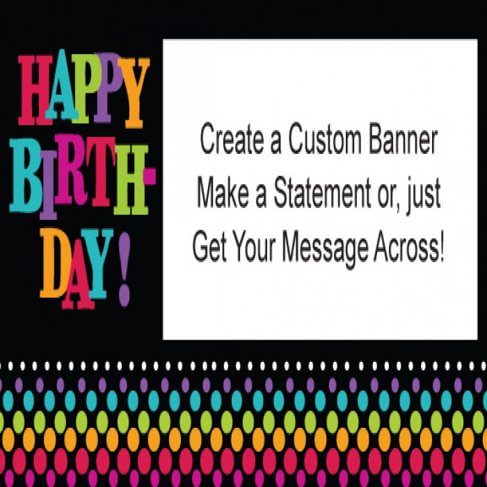 Birthday Dots Custom Banner - 12 x 24
