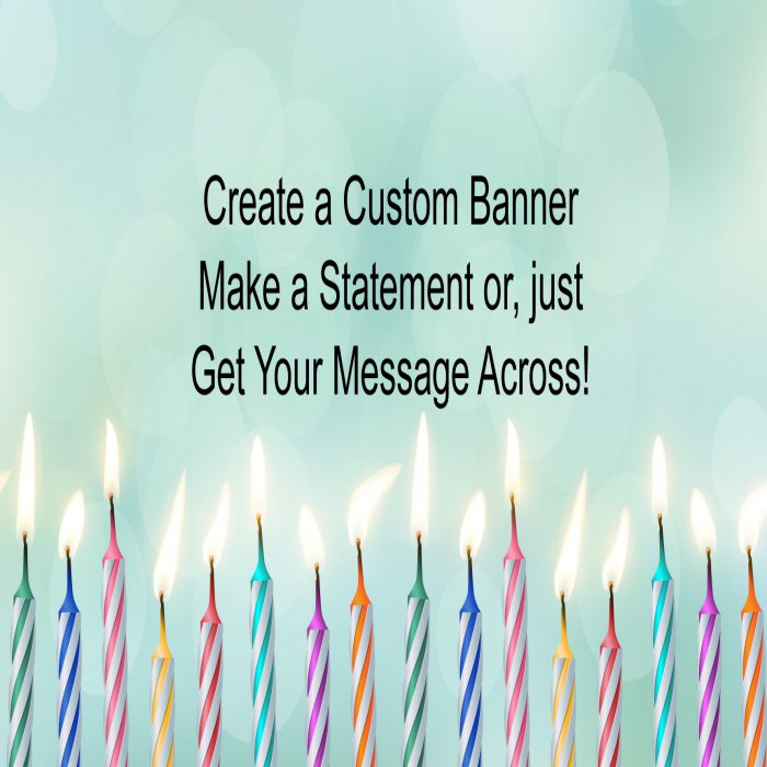 Birthday Candles Custom Banner - 12 x 24