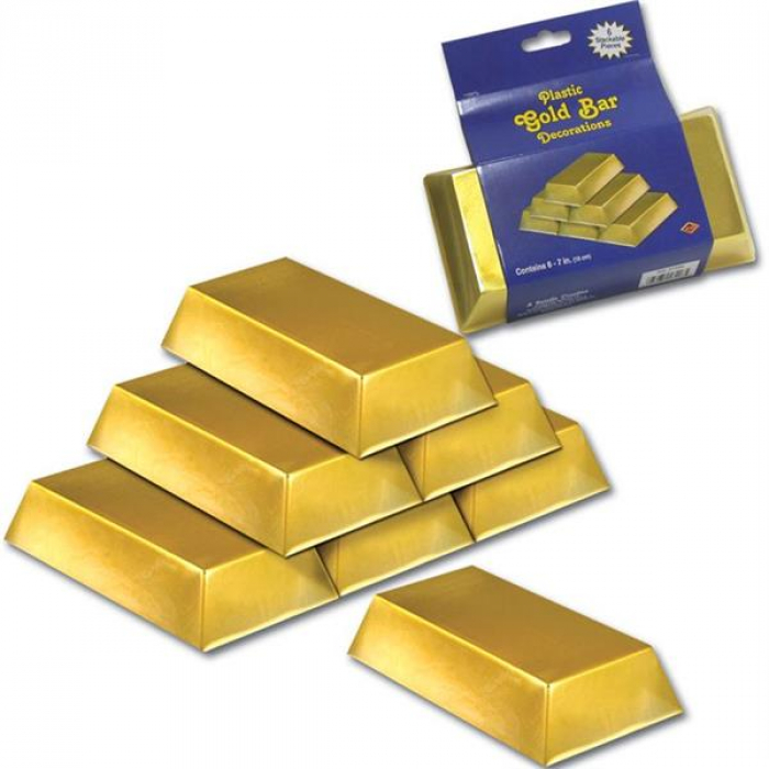 Gold Bar Decorations (Per 6 pack)