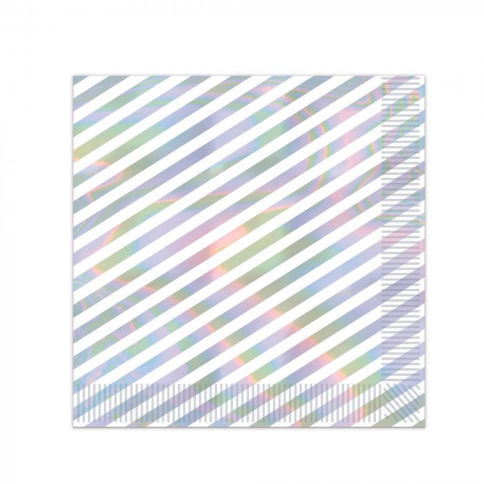 Iridescent Stripes Lunch Napkins (Per 16 pack)