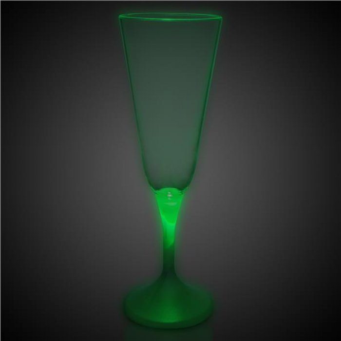 LED 7 oz  Champagne Glass White Stem