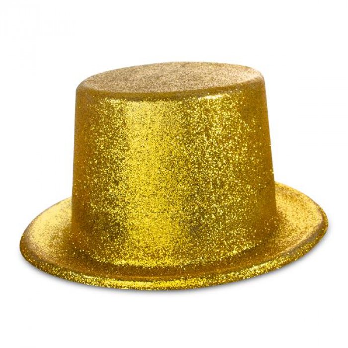 Hav Klappe Barry Gold Glitter Top Hat | GlowUniverse.com
