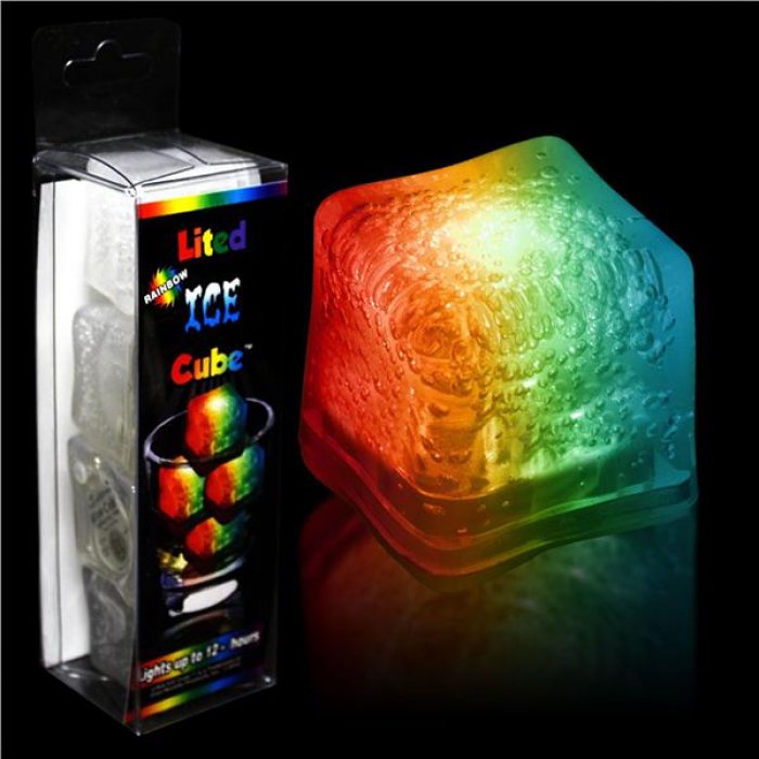 Rainbow LED Light-Up Ice Cubes (Per 4 pack)