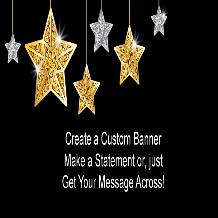 Glitter Stars Custom Banner - 12 x 24