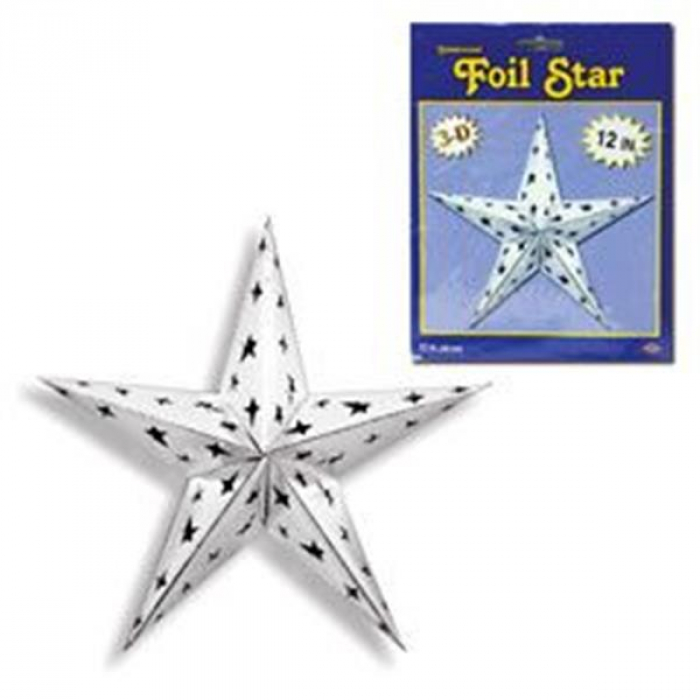 Silver Foil Star Decoration