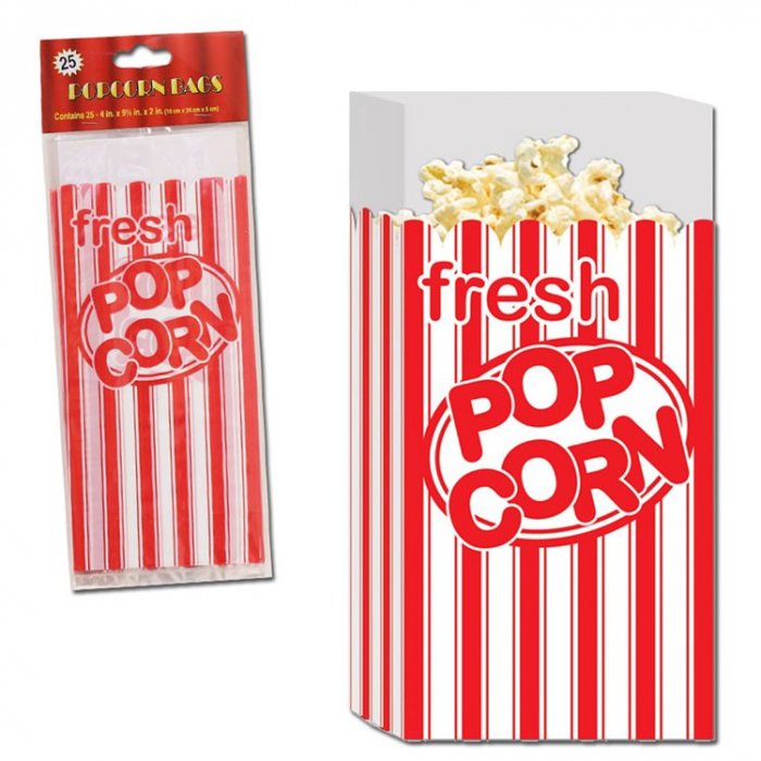 Popcorn Plastic Favor Bags (Per 25 pack)