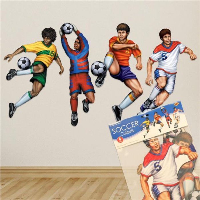 Soccer Player Cutout Decorations (Per 4 pack)