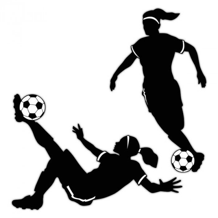 Female Soccer Player Cutouts (Per 2 pack)