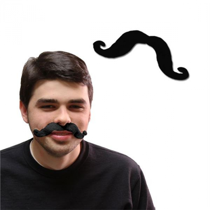 Black Handlebar Mustaches (Per 12 pack)