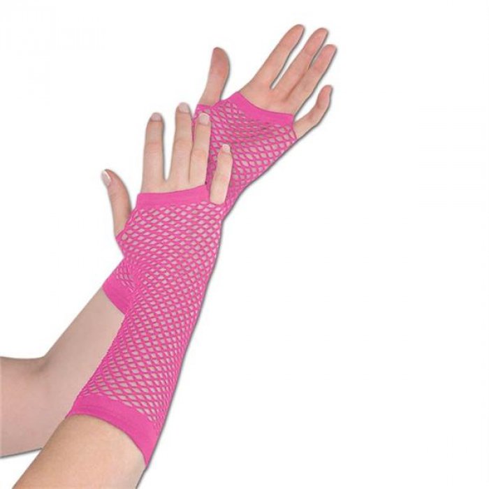 Pink Fishnet Gloves (Per pair)