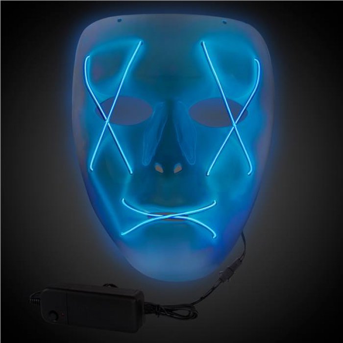 Light Up Blue EL Wire Mask