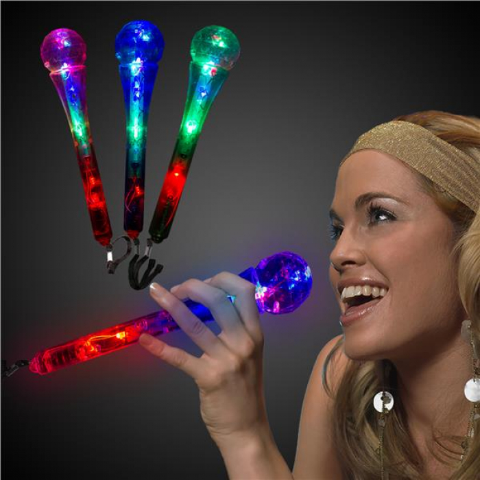 LED Clear Microphones (Per 12 pack)