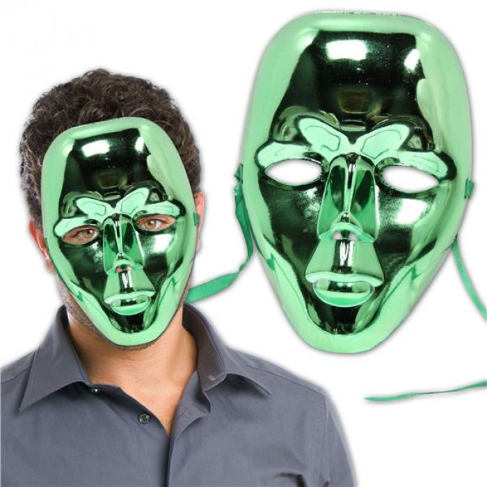 Green Metallic Full Face Mask (Per 12 pack)