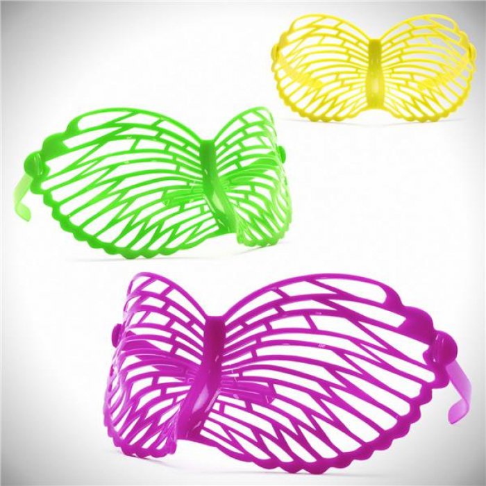 Neon Butterfly Masks (Per 12 pack)