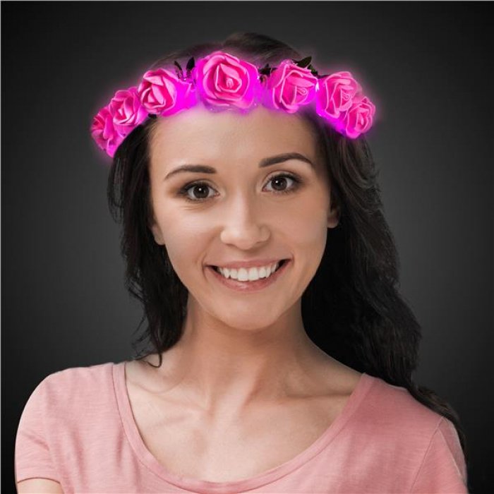 LED Pink Roses Halo Headband