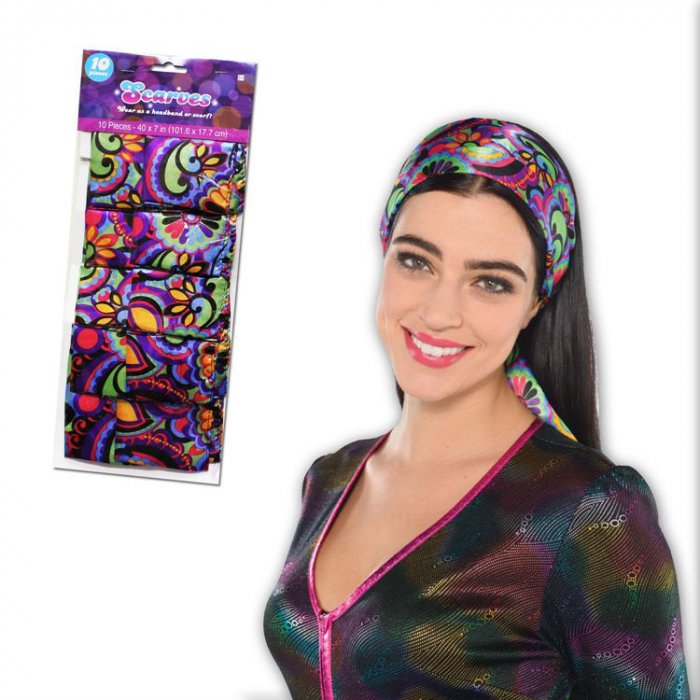 Colorful Psychedelic Scarves (Per 10 pack)