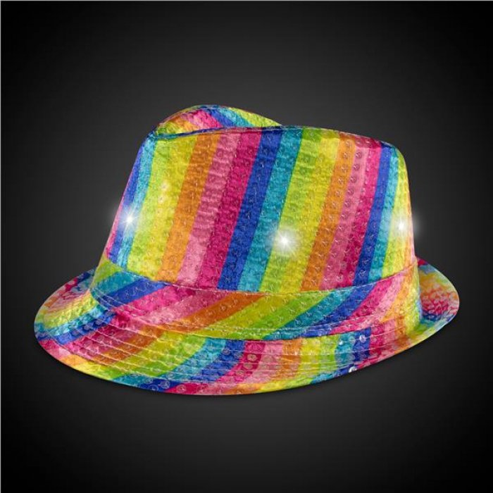 LED Rainbow Sequin Fedora Hat
