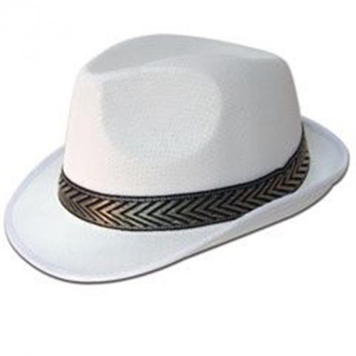 White Funky Fedora Hat