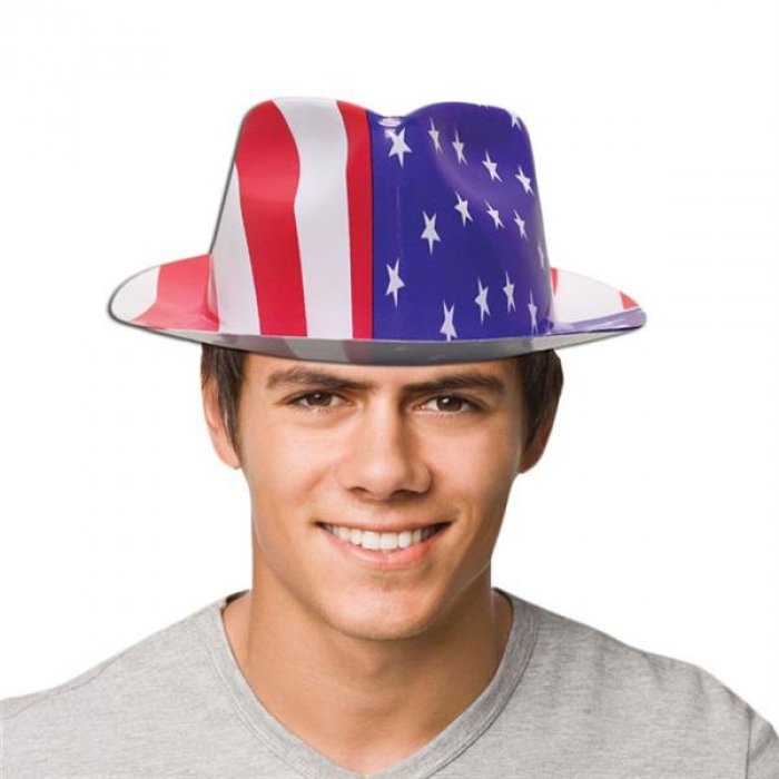 Patriotic Fedora Hats (Per 12 pack)