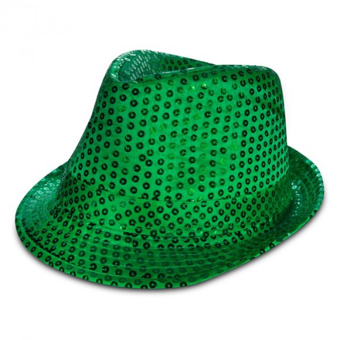 Green Sequin Fedora Hat