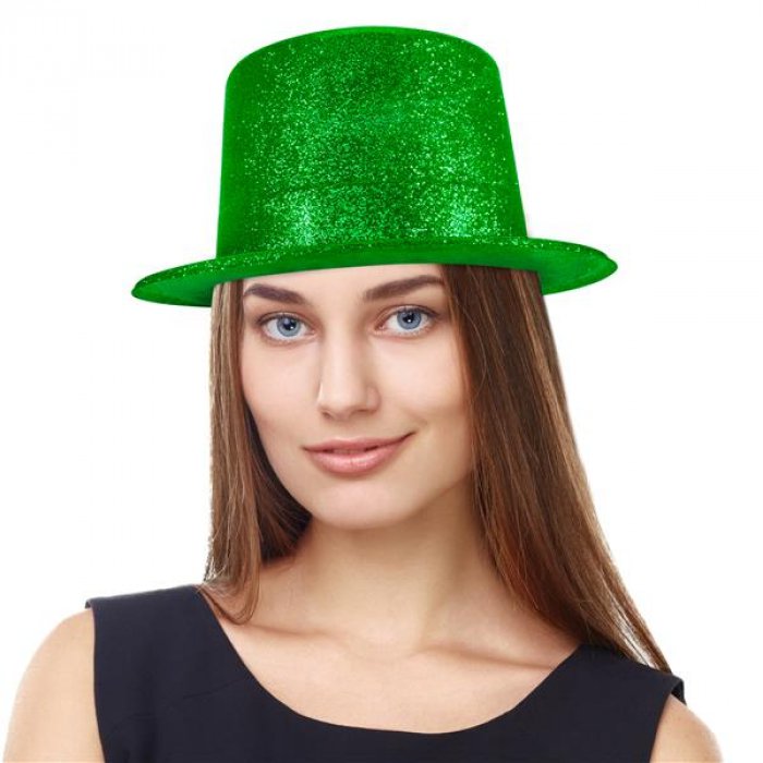 Green Glitter Top Hat