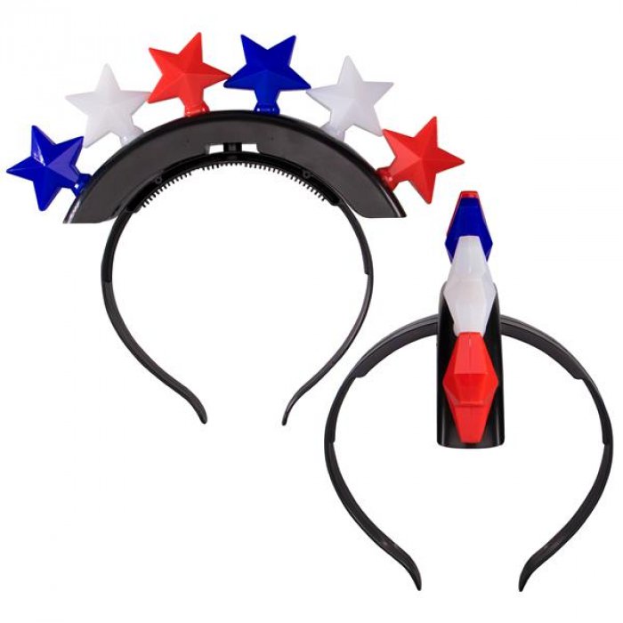 LED Patriotic Stars Mohawk Headband