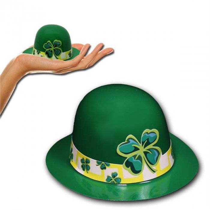 Mini Green Shamrock Derby Hats (Per 12 pack)