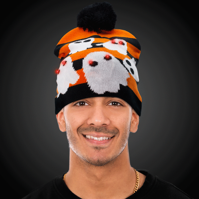 LED Ghost Knit Hat Beanie