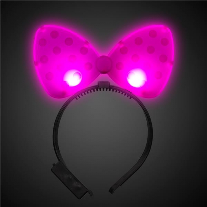 LED Polka Dot Bow Headbands (Per 12 pack)