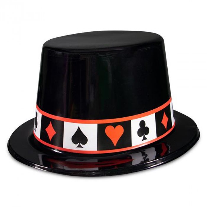 Casino Black Top Hat (Per 12 pack)