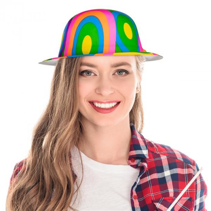 Psychedelic Derby Hats (Per 12 pack) | GlowUniverse.com