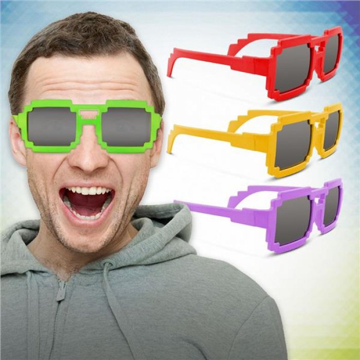 Mirrored Pixel Sunglasses (Per 12 Pack)