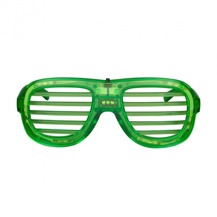 LED Green Slotted Glasses