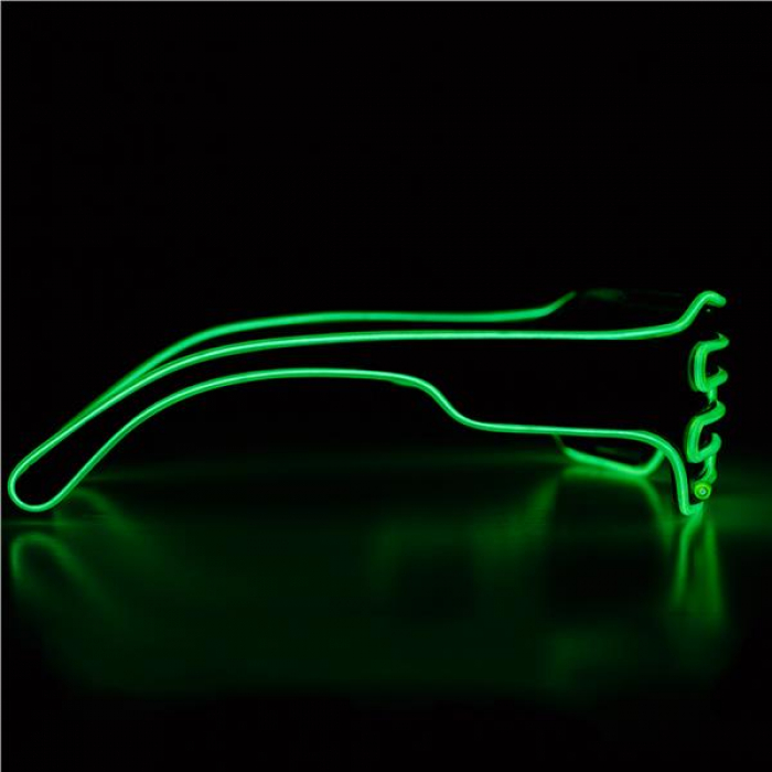 Green Slotted EL Wire Eyeglasses