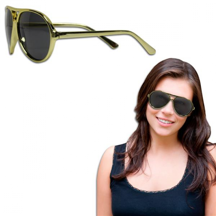 Gold Aviator Sunglasses (Per 12 pack)