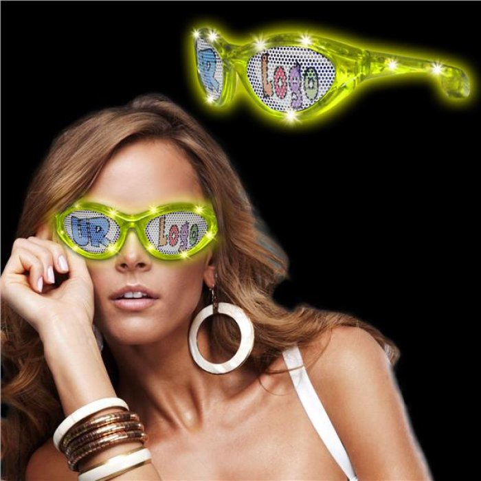 LED Yellow Novelty Custom Sunglasses