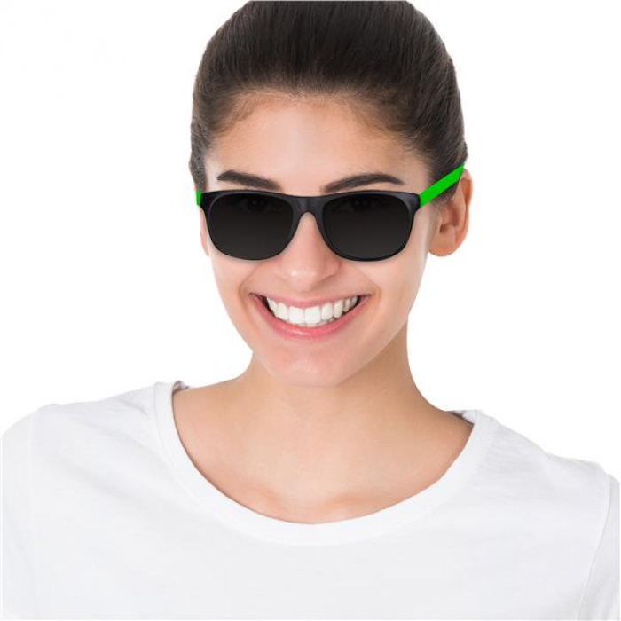 Neon Green Retro Sunglasses (Per 12 pack)