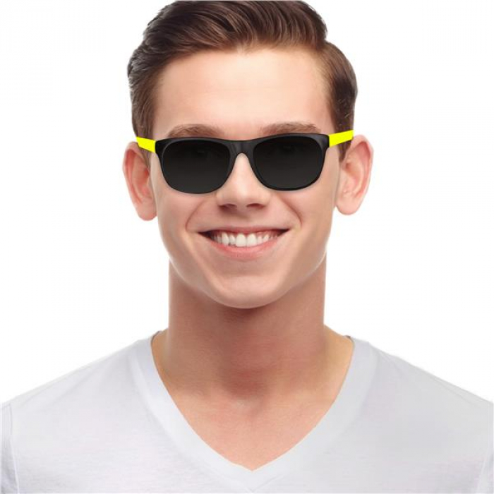Neon Yellow Retro Sunglasses (Per 12 pack)